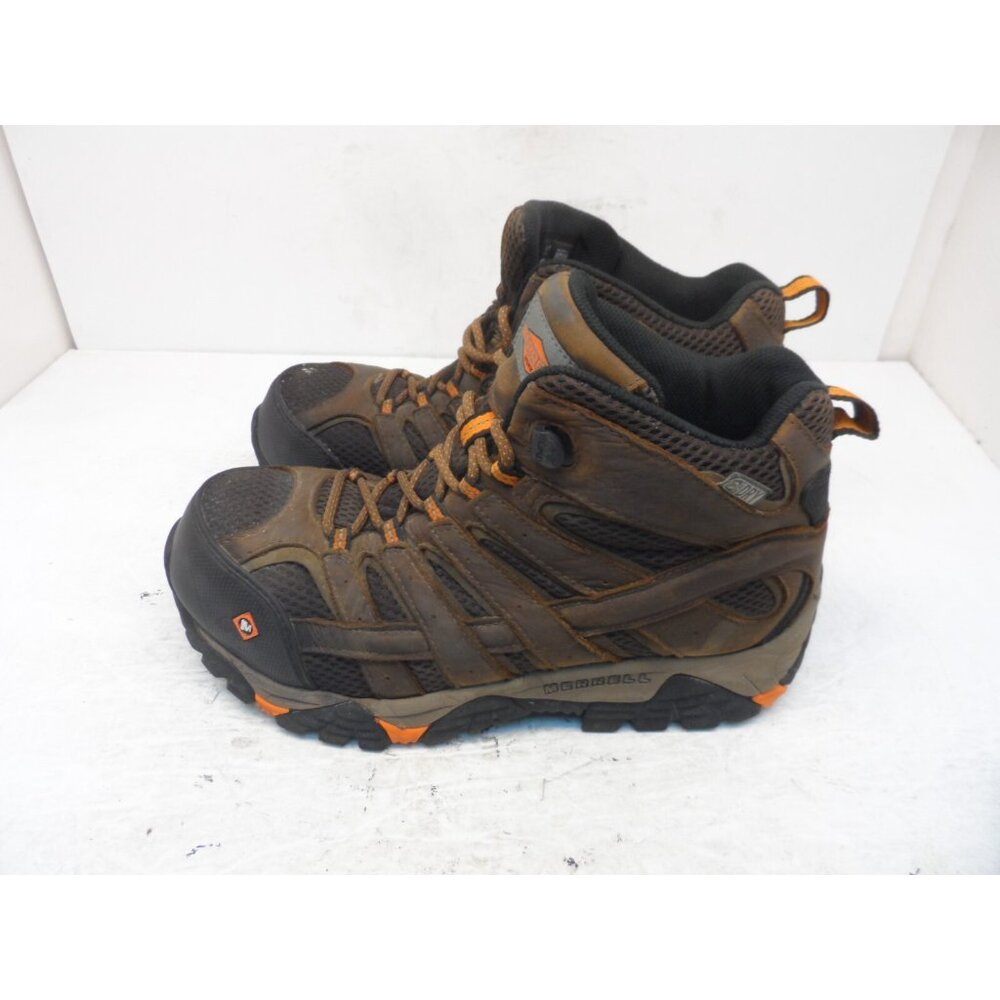 Merrell Mens Moab 2 Ventilator Mid Waterproof Comp Toe CSA Work Boot Brown 7W - Picture 6 of 13